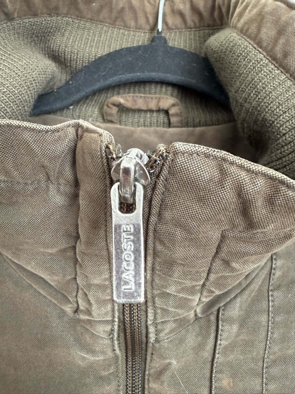 Lacoste Vintage 90s Brown Olive Zip-Up Bomber Jacket - Picture 4 of 13